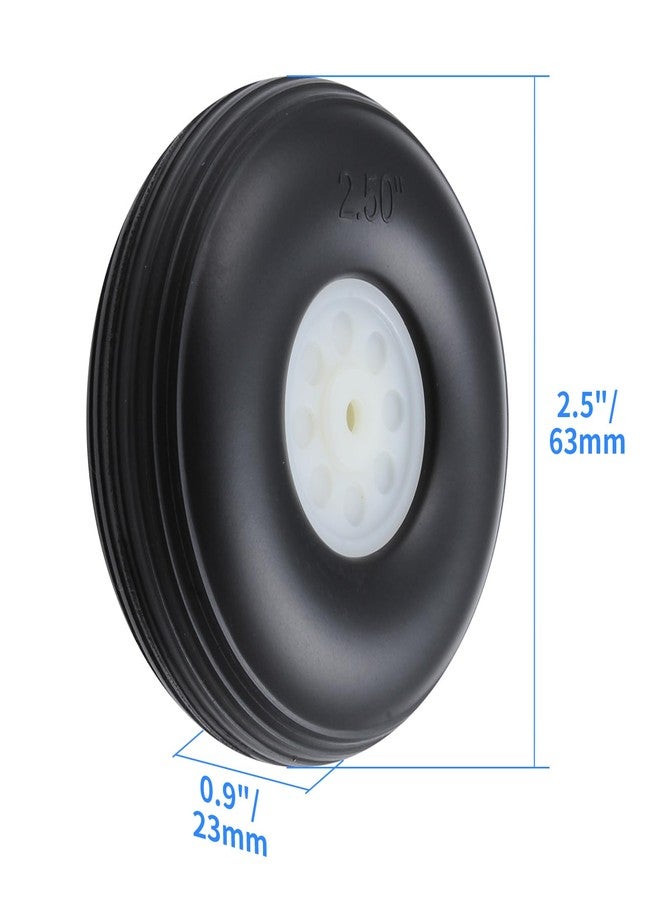 AllinRC 2.5" Rubber RC Airplane Tire and Wheel with Plastic Hub Sets for RC Model Aircraft(2PCS) - Image 2